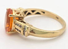 Load image into Gallery viewer, 2329: Vintage: 18ct Gold Fire Opal Diamonds Dress Ring-vibrant, vivid, sparkling
