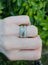 Load image into Gallery viewer, 1281: Vintage: Statement 9ct Gold 65 Diamonds Green Amethyst Ring- wonderful

