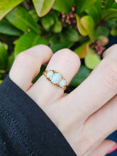 Load image into Gallery viewer, 0575:Antique; 18ct Gold Vivid White Opals Trilogy Ring- Date- Mark 1908
