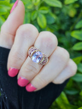 Load image into Gallery viewer, 0534: Vintage; 9ct Gold Lilac Amethyst Pink Topaz Statement Cocktail Ring
