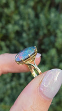 Load image into Gallery viewer, 18ct Gold AustralianCabochon  Black Opal Single Stone Ring
