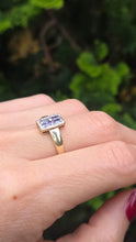 Load image into Gallery viewer, 1134 Vintage: 9ct Gold Blue Tanzanites Diamond Geometric Set Ring
