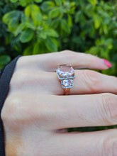 Load image into Gallery viewer, 0856: Vintage: 9ct Rose Gold Pink Morganites 52 Diamonds Cocktail Ring- exquisite
