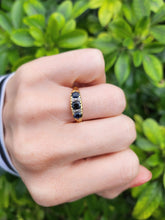 Load image into Gallery viewer, 0074: Vintage; 18ct Gold French Blue Sapphires Diamonds Dress Ring- Date mark 1974
