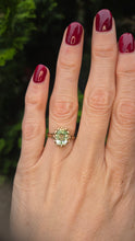 Load image into Gallery viewer, 2453 Vintage: 9ct Gold Faceted Cut Mint Green Amethyst Ring- From 1975
