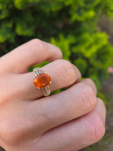Load image into Gallery viewer, 2329: Vintage: 18ct Gold Fire Opal Diamonds Dress Ring-vibrant, vivid, sparkling
