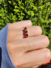 Load image into Gallery viewer, 6061: Vintage(1977): 18ct Gold Rubies Diamonds Dress Ring- very fine example
