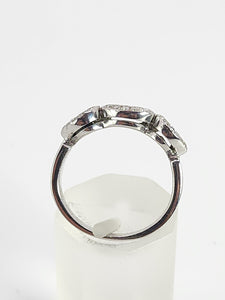 1679: Vintage: 18ct White Gold Mixed-Cut Diamonds Dress/Stacker Ring- Divine