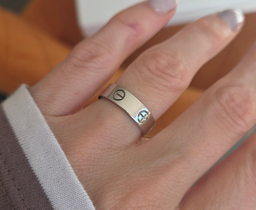 2315 Cartier 18ct White Gold Classic Love Ring- Size 54/N/6.75- Pristine