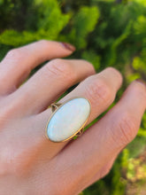 Load image into Gallery viewer, 2320: Antique; Edwardian 18ct Gold Large Oval Cabochon Opal (8ct) Single Stone Ring-
