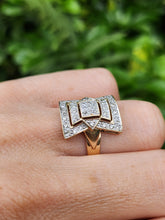 Load image into Gallery viewer, 1915: Vintage: 9ct Gold Art Deco Style 37 Diamonds Panel Ring- Hallmarked in London
