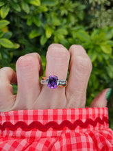 Load image into Gallery viewer, 0425: Vintage: 14ct Yellow &amp; White Gold Amethyst Diamonds Statement Ring
