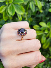 Load image into Gallery viewer, 0735: Vintage: 9ct Gold Rich Red Garnets Cluster Ring - Date-Mark 1964
