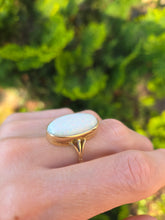 Load image into Gallery viewer, 2320: Antique; Edwardian 18ct Gold Large Oval Cabochon Opal (8ct) Single Stone Ring-
