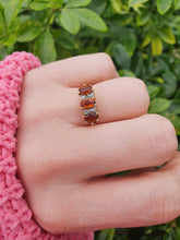 Load image into Gallery viewer, 7128: Antique/Vintage: 18ct Gold Vibrant Orange Citrines Diamonds Ring- superb quality.
