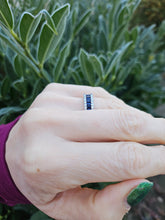 Load image into Gallery viewer, 0591: Vintage: 18ct Gold Sapphires Diamonds Tiered Ring - incredible sparkle, a beautiful piece
