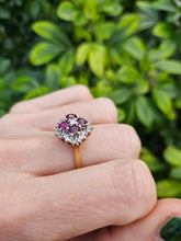 Load image into Gallery viewer, 0419: Vintage: 18ct Gold Rubies Diamonds Geometric Set Cocktail Ring- Date Mark 1977
