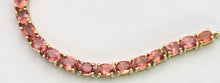 Load image into Gallery viewer, 2319: Vintage:: 18ct Gold Padparadscha 39&nbsp; Orange Sapphires (8.19ct) Tennis Bracelet- Exquisite
