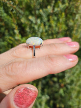 Load image into Gallery viewer, 1148: Vintage; 9ct Gold Large White Cabochon Cut Opal Ring
