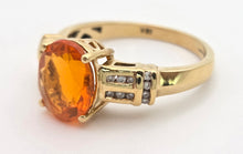 Load image into Gallery viewer, 2329: Vintage: 18ct Gold Fire Opal Diamonds Dress Ring-vibrant, vivid, sparkling
