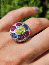 Load image into Gallery viewer, 1699: Vintage: 9ct Rose &amp; White Gold Multi-Gem Cocktail Ring -Statement eye candy
