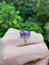 Load image into Gallery viewer, 0656: Vintage: Rare: 9ct Gold Rectangular Cushion Cut Sapphire Diamonds Cocktail Ring&nbsp;
