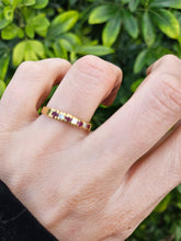 Load image into Gallery viewer, 0837: Vintage: 18ct Gold Rubies Diamonds Half-Eternity/Stacker Ring- Date-Mark 1985
