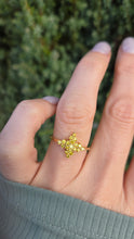 Load image into Gallery viewer, Vintage: 9ct Gold 19 Yellow Diamonds Geometric Cluster Ring
