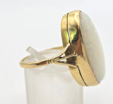 Load image into Gallery viewer, 2320: Antique; Edwardian 18ct Gold Large Oval Cabochon Opal (8ct) Single Stone Ring-
