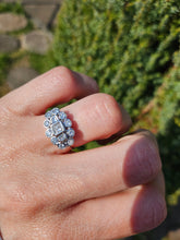 Load image into Gallery viewer, 1202: Vintage; 18ct White Gold Art Deco Style Diamonds Cluster Ring- high calibre, sparkling natural diamonds
