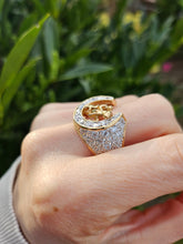 Load image into Gallery viewer, 6009:Vintage 9ct Gold Simulated Diamonds Lucky  Horseshoe Statement Ring - Huge
