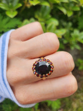 Load image into Gallery viewer, 0466: Vintage; Statement 9ct Gold Garnets Cluster Ring -From London 1974
