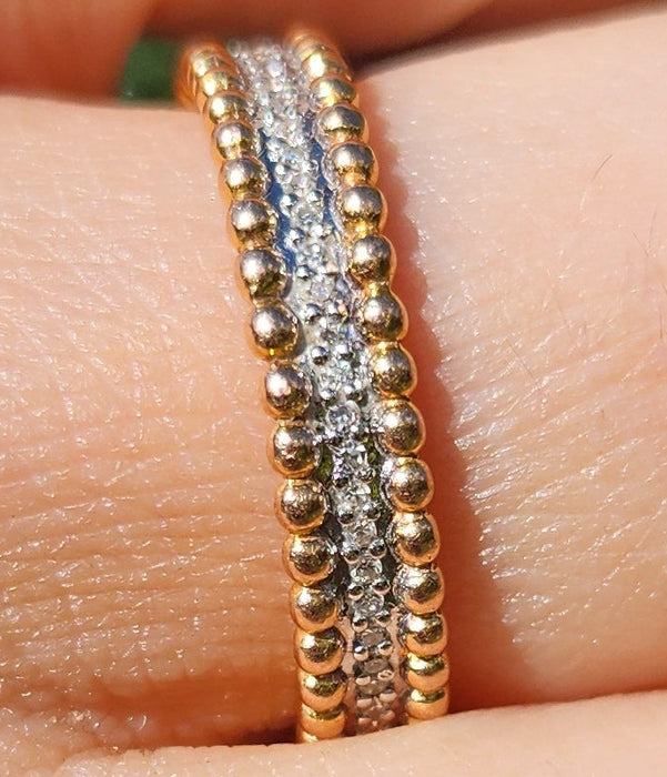 6405: Vintage: 18ct Rose Gold 60 Diamonds Full-Eternity/Stacker Ring