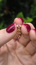 Load image into Gallery viewer, 2426 Vintage; 9ct Gold Rubies Drop/Dangle Stud Earrings
