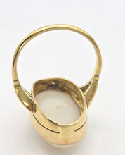 Load image into Gallery viewer, 2320: Antique; Edwardian 18ct Gold Large Oval Cabochon Opal (8ct) Single Stone Ring-
