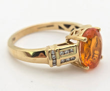 Load image into Gallery viewer, 2329: Vintage: 18ct Gold Fire Opal Diamonds Dress Ring-vibrant, vivid, sparkling
