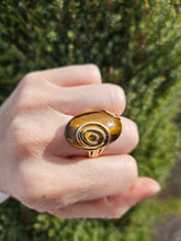 Load image into Gallery viewer, 6008: Vintage: 9ct Gold Large Oval Tiger&#39;s Eye Cocktail Ring- outrageous
