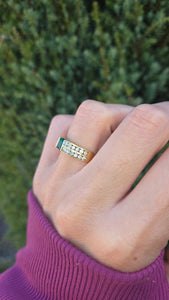 2307 Vintage: 18ct Gold Emerald 24 Natural Diamonds (1ct) Ring