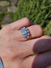 Load image into Gallery viewer, 1202: Vintage; 18ct White Gold Art Deco Style Diamonds Cluster Ring- high calibre, sparkling natural diamonds
