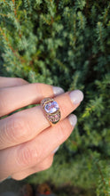 Load image into Gallery viewer, Vintage; 9ct Gold Lilac Amethyst Pink Topaz Statement Cocktail Ring
