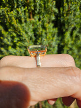 Cargar imagen en el visor de la galería, 1369:  Vintage; 14ct Gold Large (8ct) Emerald Cut Aquamarine Cocktail Ring
