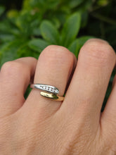 Load image into Gallery viewer, 2017: Vintage 9ct White &amp; Yellow Gold Diamonds Crossover/Stacker Ring- crisp &amp; clean
