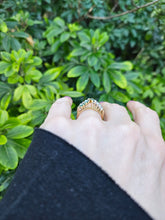 Load image into Gallery viewer, 0945: Vintage;14ct Gold 10 Emeralds 8 Diamonds Half-Eternity/Stacker Ring
