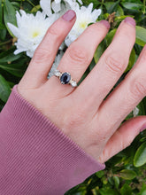 Load image into Gallery viewer, 9002: Vintage: (1976) 18ct Gold French Blue Sapphire Full Cut Diamonds Ring- Exquisite
