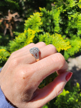 Load image into Gallery viewer, 1540: Vintage: 9ct Gold 31 Diamonds Geometric Set Ring- Hallmarked in Edinburgh
