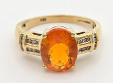 Load image into Gallery viewer, 2329: Vintage: 18ct Gold Fire Opal Diamonds Dress Ring-vibrant, vivid, sparkling
