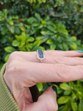 Load image into Gallery viewer, 0432 Vintage: 9ct White Gold Blue &amp; White Diamonds Statement Ring
