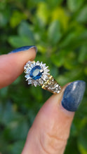 Load image into Gallery viewer, Vintage: 18ct Gold French Blue Sapphire 10 Natural Diamonds Dress Ring- From 1973
