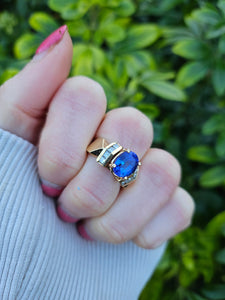 0944 Vintage 14ct Gold Tanzanite & Diamonds