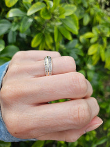 0713: Vintage: 9ct Gold Tiered Diamonds Stacker/Dress Ring
